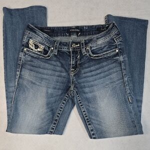Vigoss Women's Denim Boot Cut Jeans with Embellished Pockets Size 2